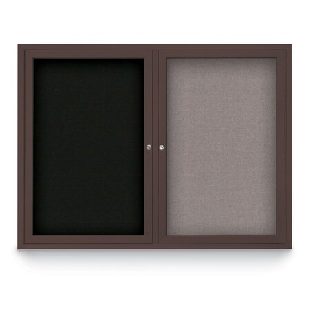 United Visual Products Corkboard, Cobalt/Bronze, 36" x 36" UV403-BRONZE-COBACC